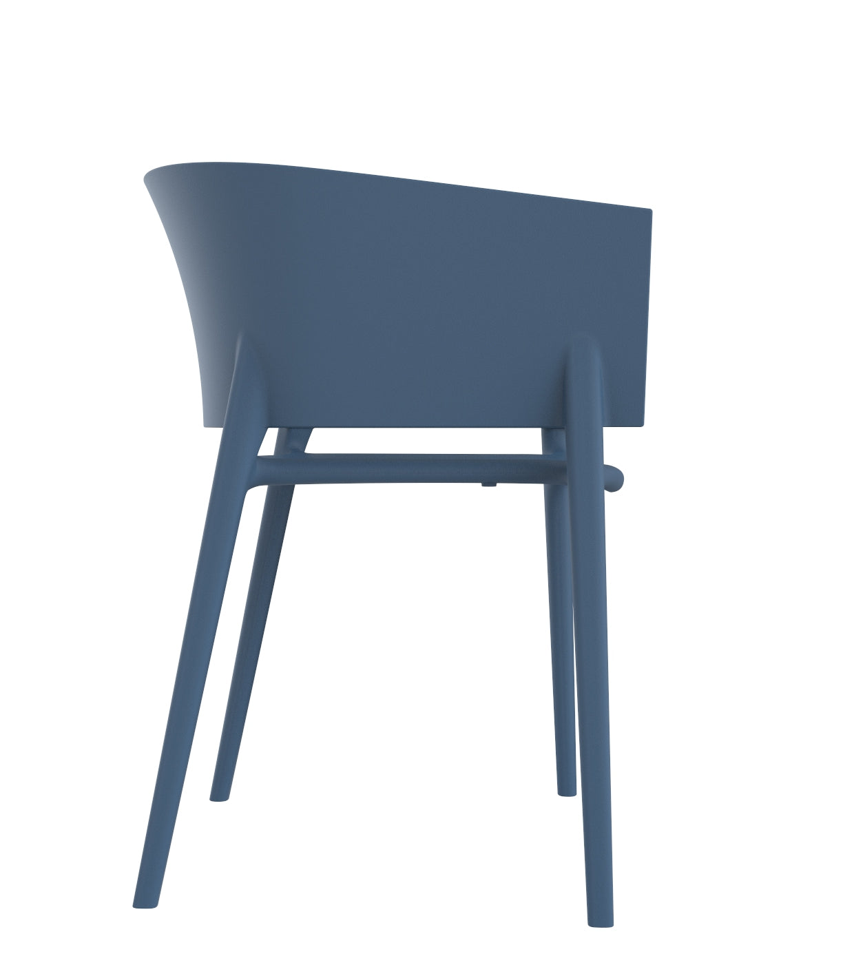 Sedia pranzo con braccioli in resina Africa Vondom Blu Navy Genco Outdoor