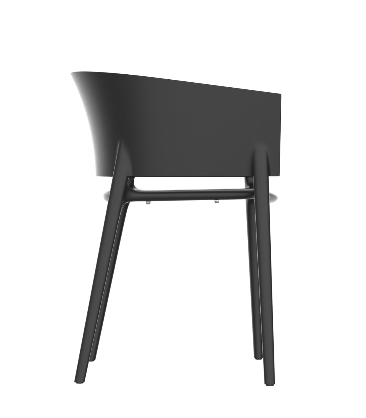 Sedia pranzo con braccioli in resina Africa Vondom Nero Genco Outdoor