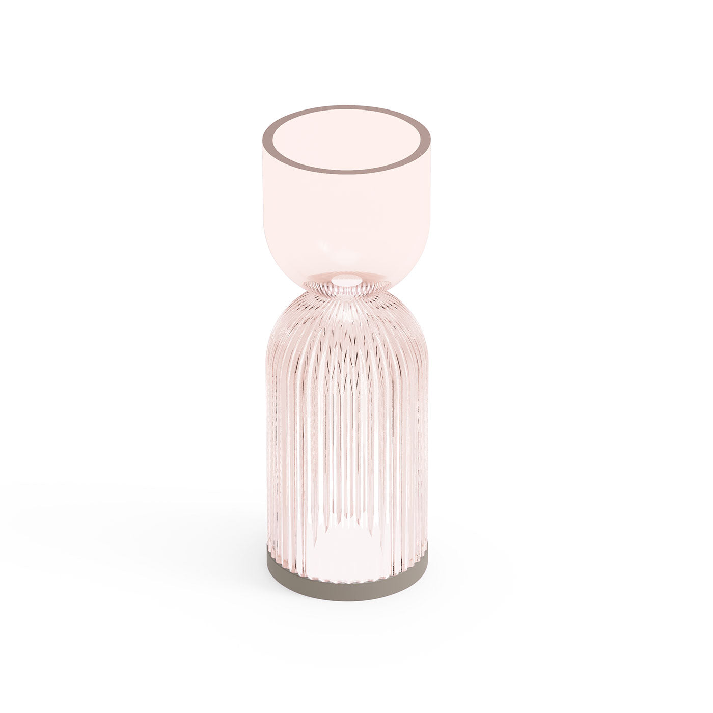 Lampada vaso da esterno Lyxo rigata sotto rosa fume