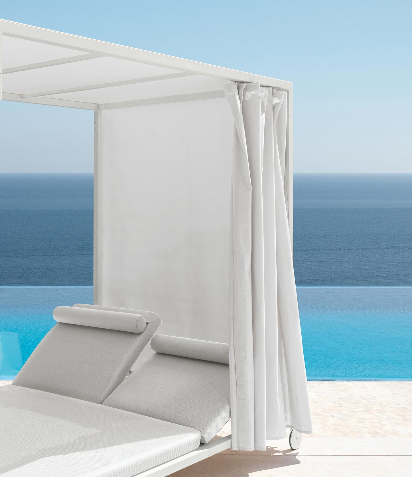 Cleo Soft Alu Daybed Talenti bianco tenda reclinabile grigio white grey