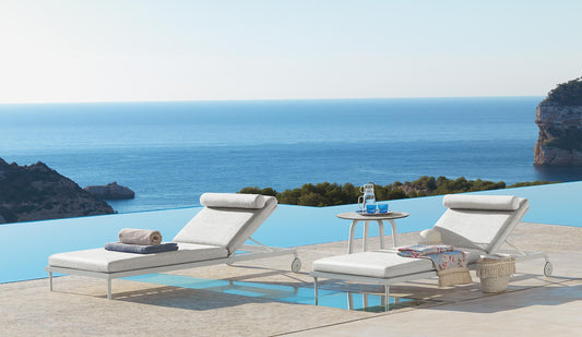 Cleo Soft Alu lettini in alluminio da esterno Talenti bianco grigio chiaro