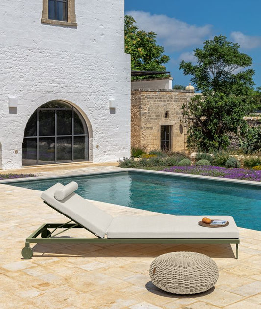 Cleo Soft Alu Lettino Talenti verde beige relax villa piscina design