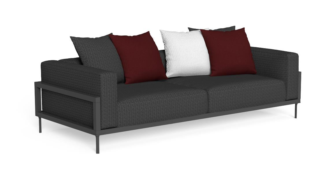 Cleo Soft Alu divano 3 posti in alluminio da esterno Talenti graphite antracite grigio scuro