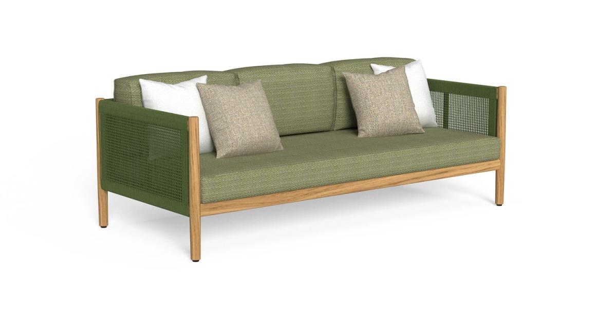 Dolcevita Divano 3 Posti Talenti Natural Teak - Dune Green Genco Outdoor