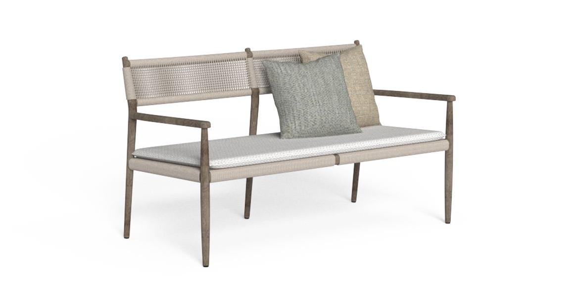 Dolcevita Divano Loveseat Talenti Teak Silver - Dune White Genco Outdoor