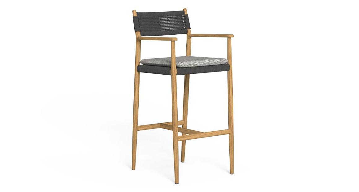 Dolcevita Poltrona da Bar Talenti Natural Teak - Dune Grey Genco Outdoor