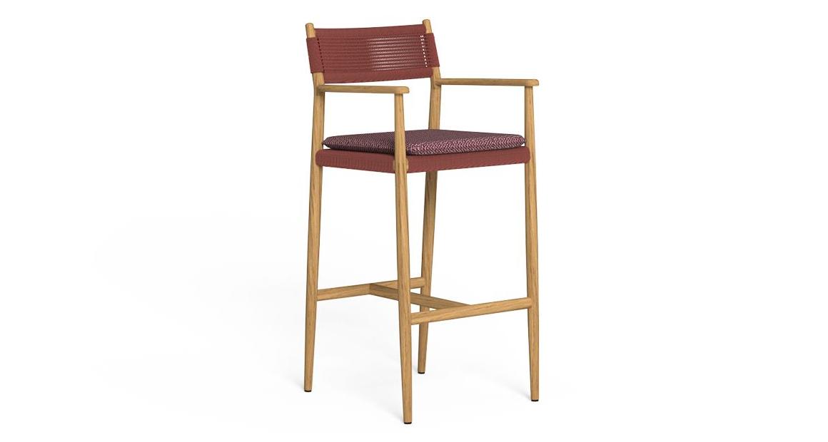 Dolcevita Poltrona da Bar Talenti Natural Teak - Dune Red Genco Outdoor