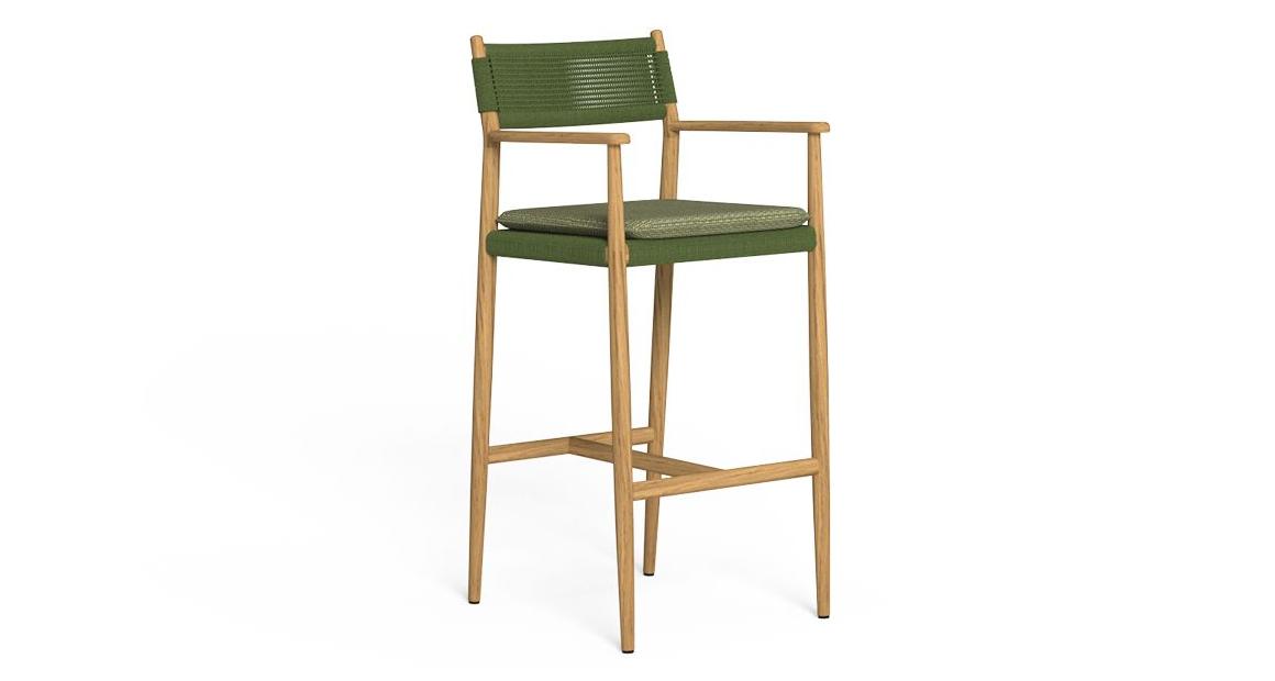 Dolcevita Poltrona da Bar Talenti Natural Teak - Dune Green Genco Outdoor