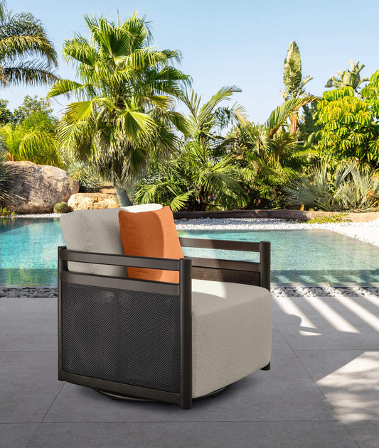Edwin swivel outdoor armchair by Talenti