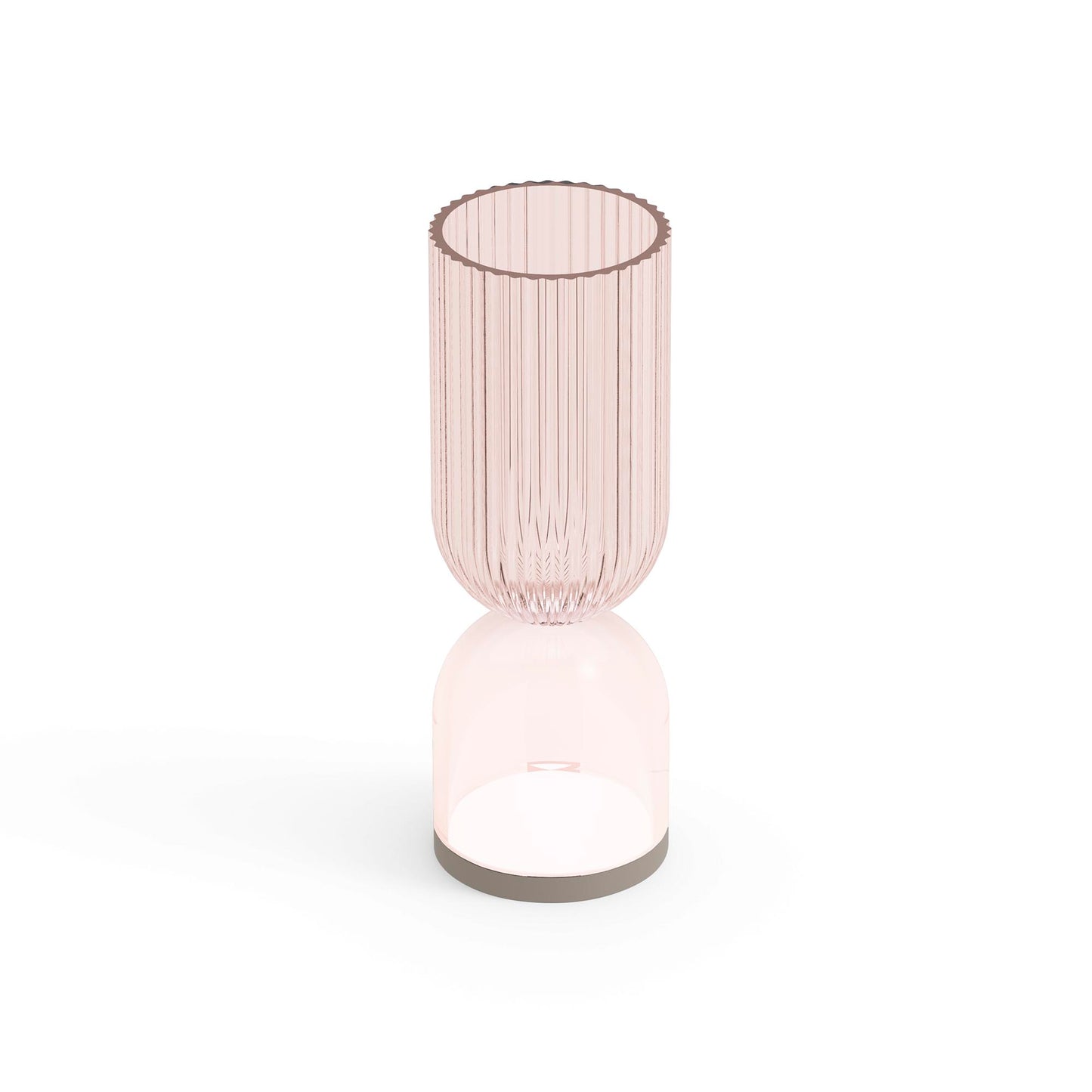 Lampada vaso da esterno Lyxo rigata sopra rosa fume