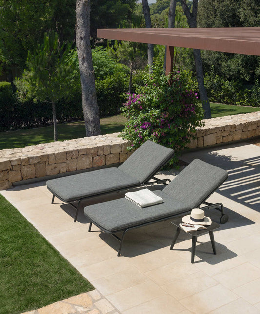 Moon Alu lettino tavolino piscina Talenti antracite nero Genco Outdoor