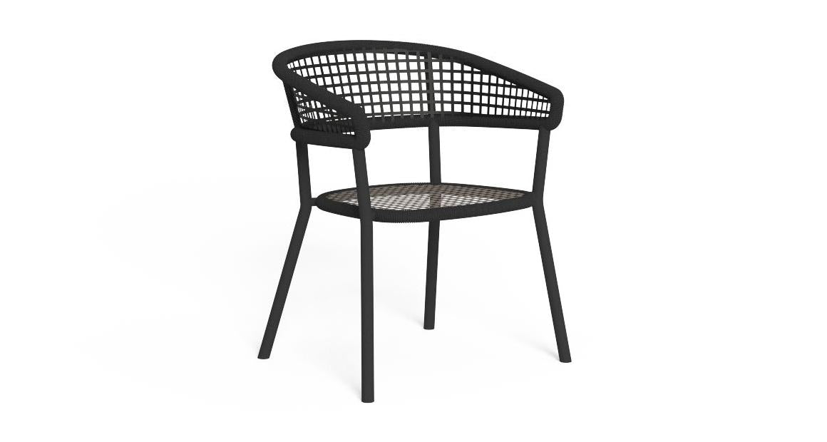 Moon Alu poltrona pranzo in alluminio Talenti nero antracite grigio scuro Genco Outdoor
