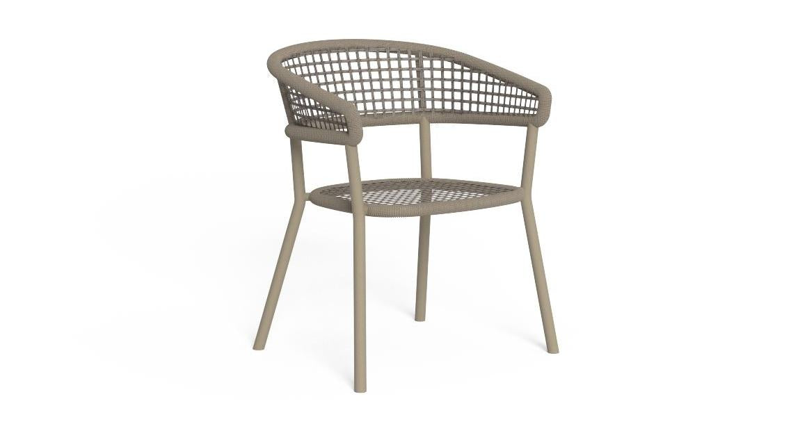 Moon Alu poltrona pranzo in alluminio Talenti tortora beige Genco Outdoor