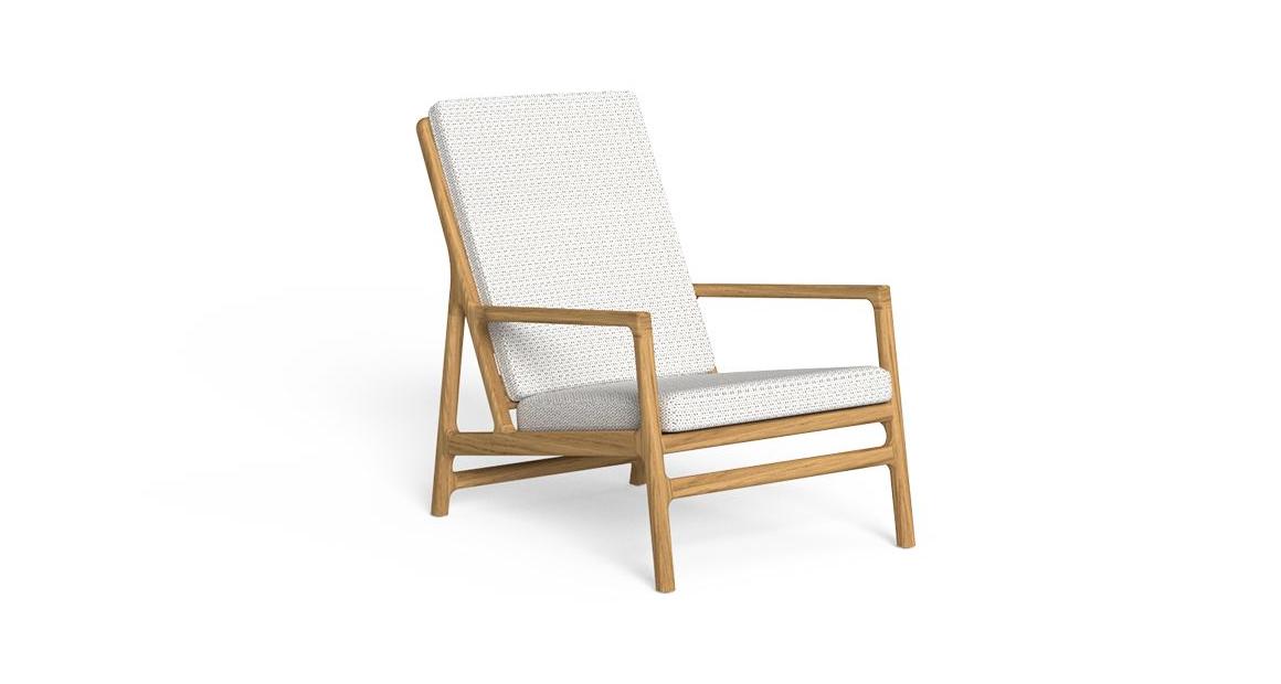 Oliver Poltrona Lounge Talenti Natural Teak - Dune White Genco Outdoor