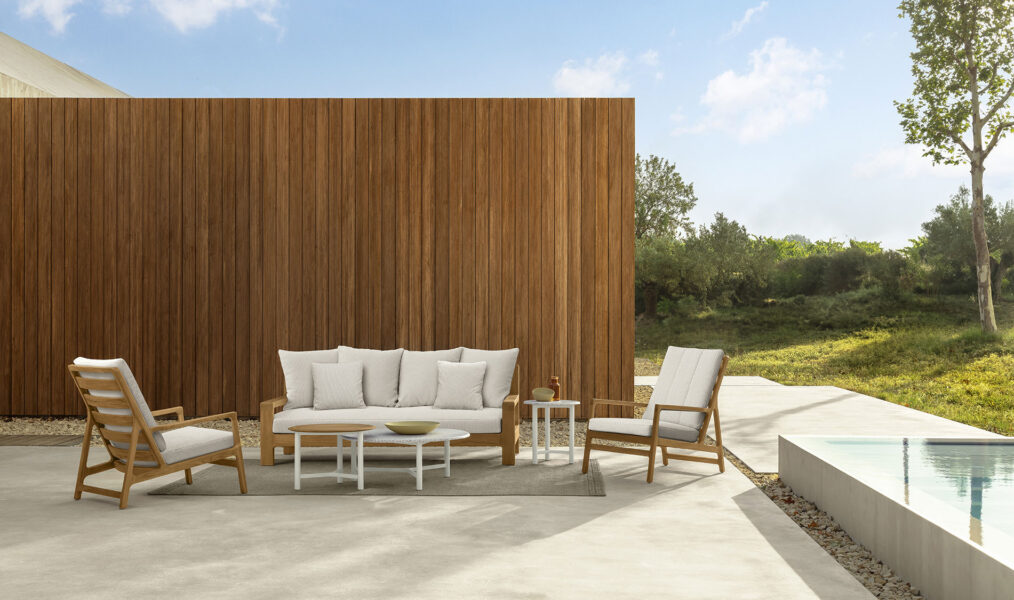Oliver Poltrona Lounge Talenti Natural Teak - Dune White Genco Outdoor