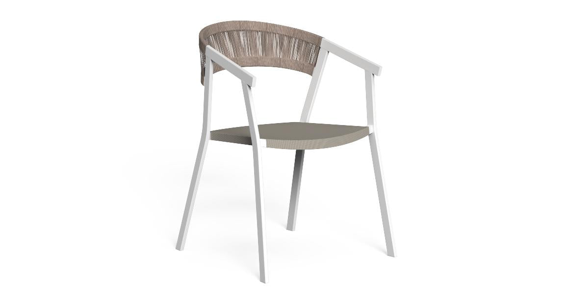 Sedia pranzo Key alluminio Talenti bianco tortora