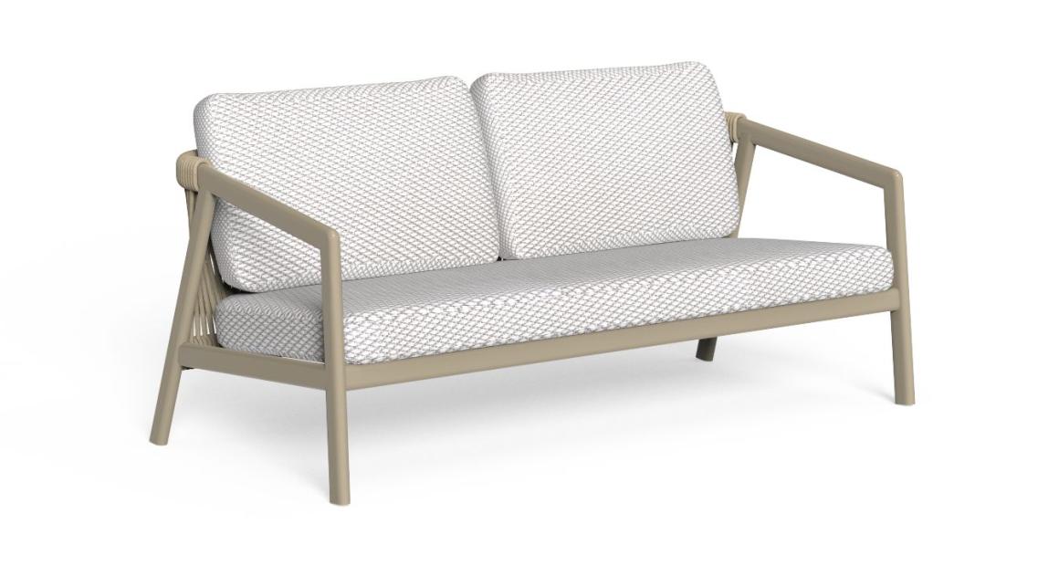 Nova set sofa Talenti (1 divano + 2 poltrone + 1 tavolino) Tortora - Bianco/Beige Genco Outdoor