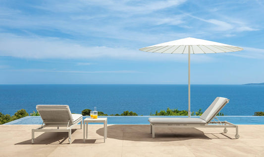 tavolino lettino dolcevita alu bianco side table