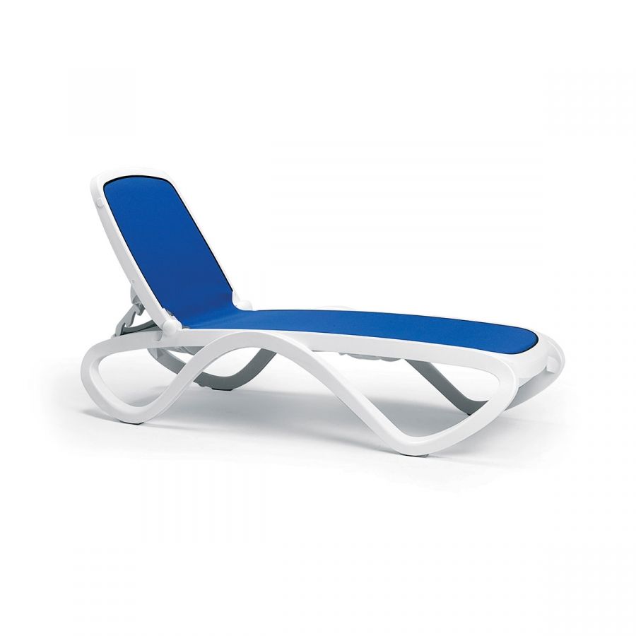 Lettino in resina fiberglass Omega Nardi Bianco-blue Genco Outdoor