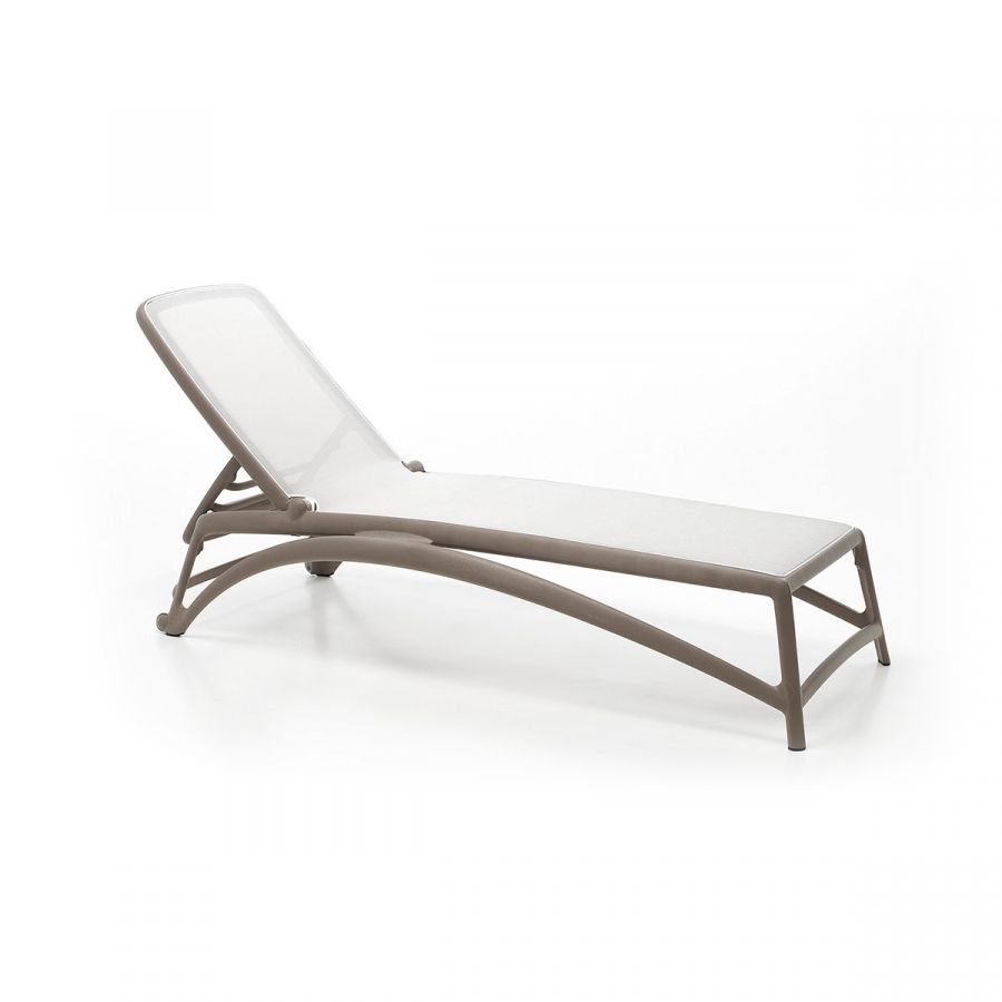 Lettino Atlantico in resina fiberglass Nardi tortora-bianco Genco Outdoor