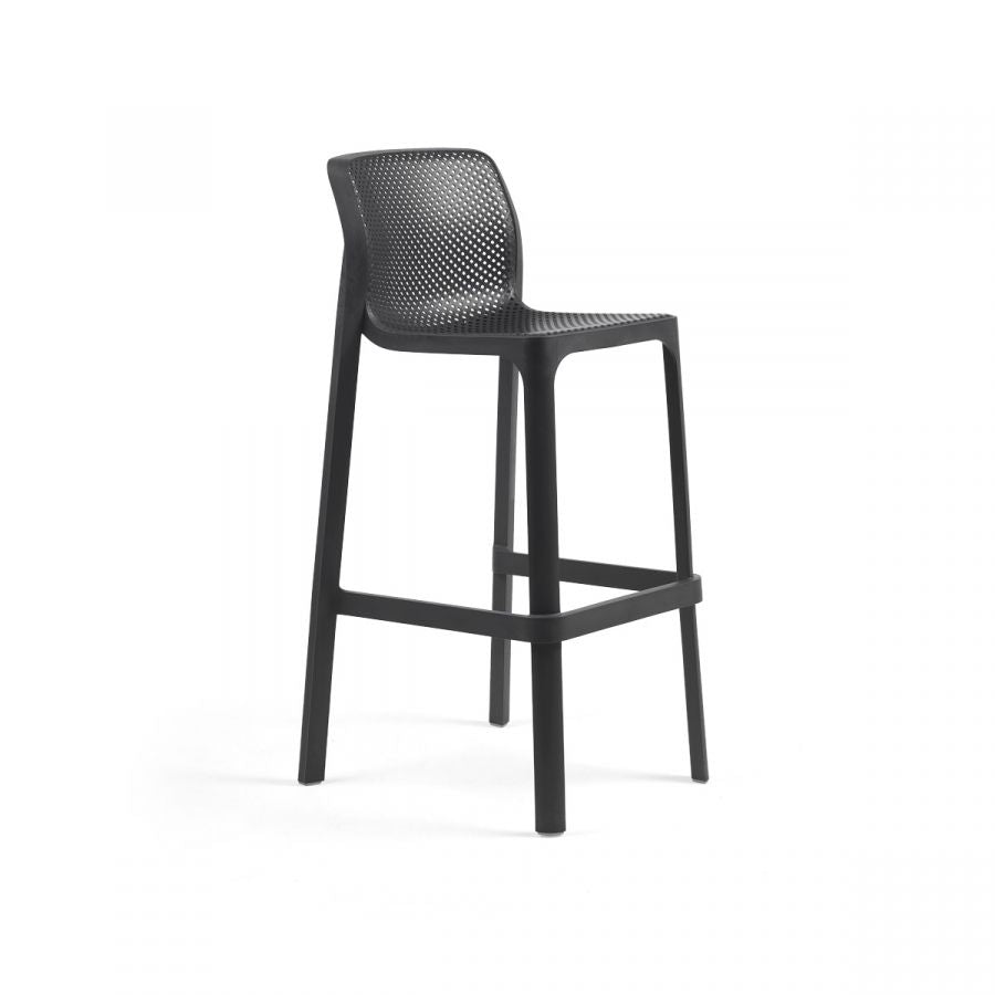 Net Stool sgabello in resina Nardi Antracite Genco Outdoor