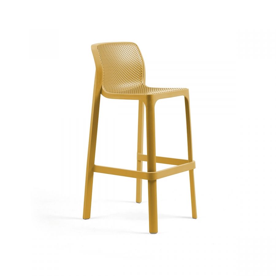 Net Stool sgabello in resina Nardi Senape Genco Outdoor