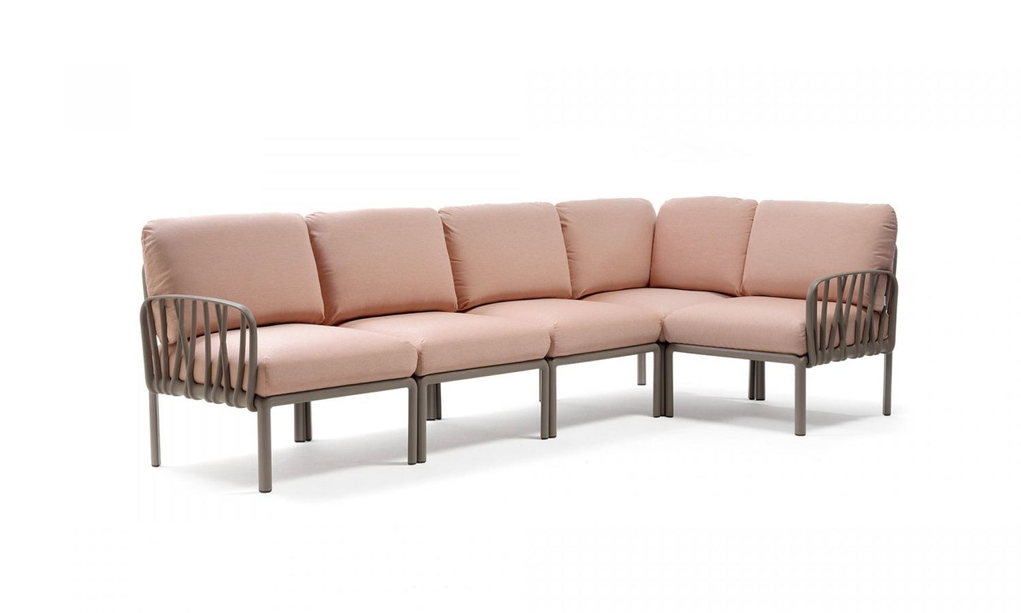 Komodo 5 divano modulare in resina fiberglass Nardi Tortora rosa-quarzo Genco Outdoor