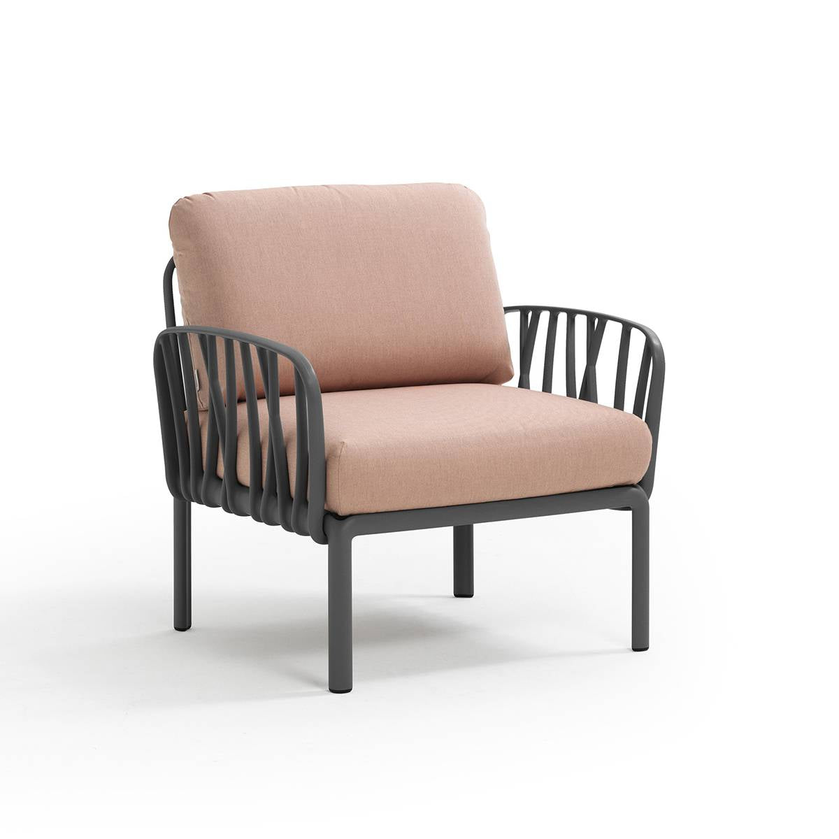 Poltrona Komodo resina fiberglass Nardi Antracite Rosa-quarzo Genco Outdoor