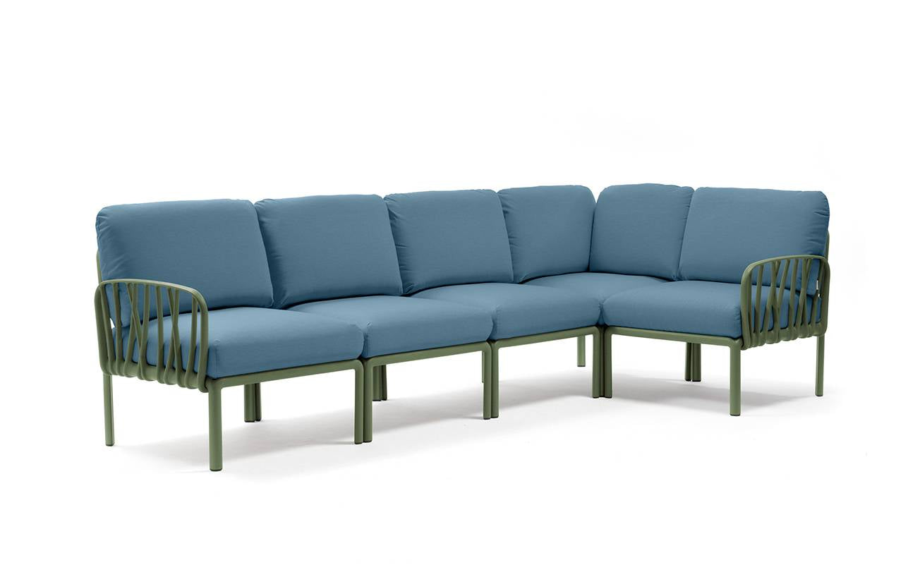 Komodo 5 divano modulare in resina fiberglass Nardi Agave Adriatic-sunbr. Genco Outdoor