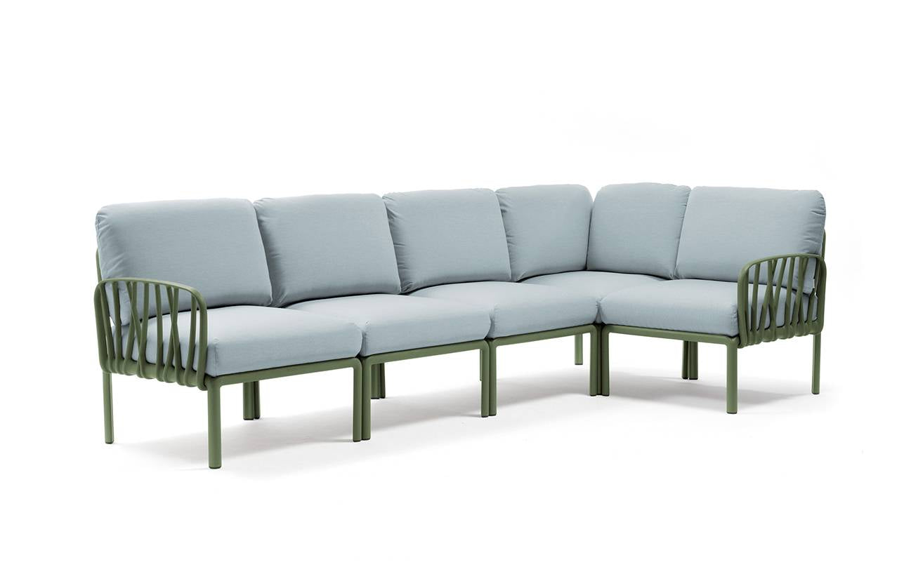 Komodo 5 divano modulare in resina fiberglass Nardi Agave Ghiaccio-sunbr. Genco Outdoor