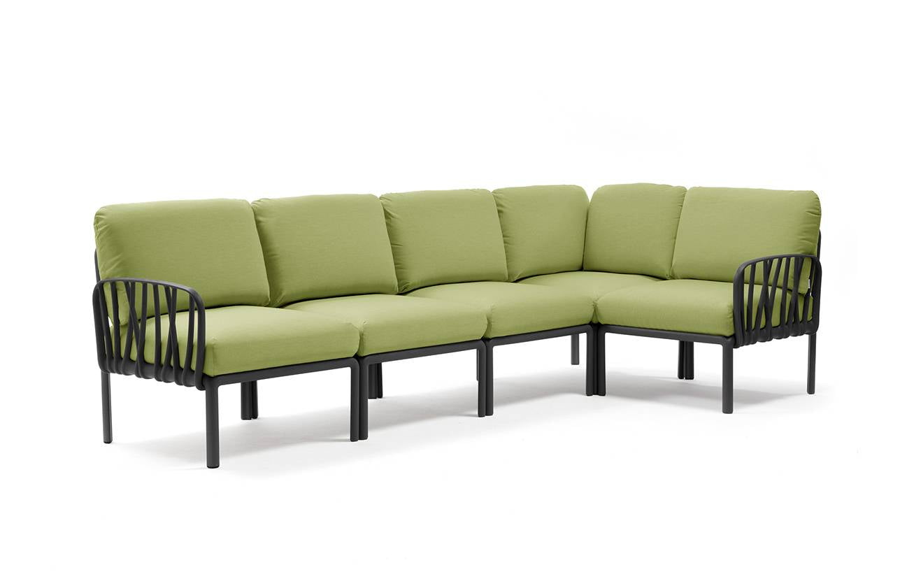Komodo 5 divano modulare in resina fiberglass Nardi Antracite Avocado-sunbr. Genco Outdoor