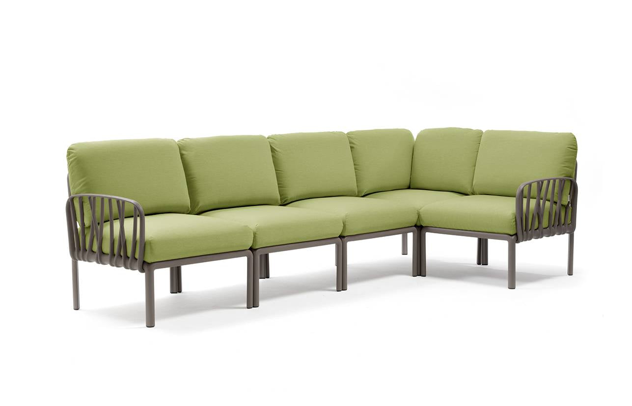 Komodo 5 divano modulare in resina fiberglass Nardi Tortora Avocado-sunbr. Genco Outdoor