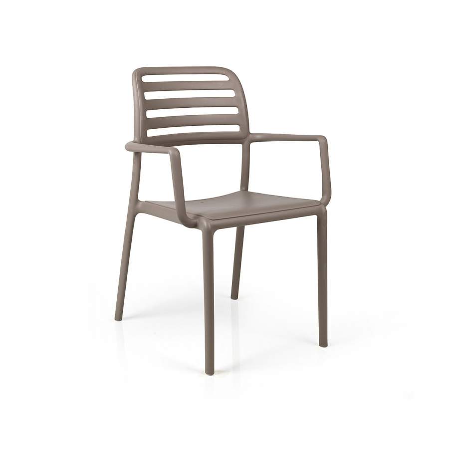 Sedia in resina Costa con braccioli Nardi Tortora Genco Outdoor