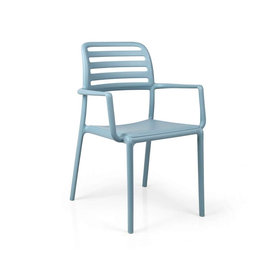 Sedia in resina Costa con braccioli Nardi Celeste Genco Outdoor