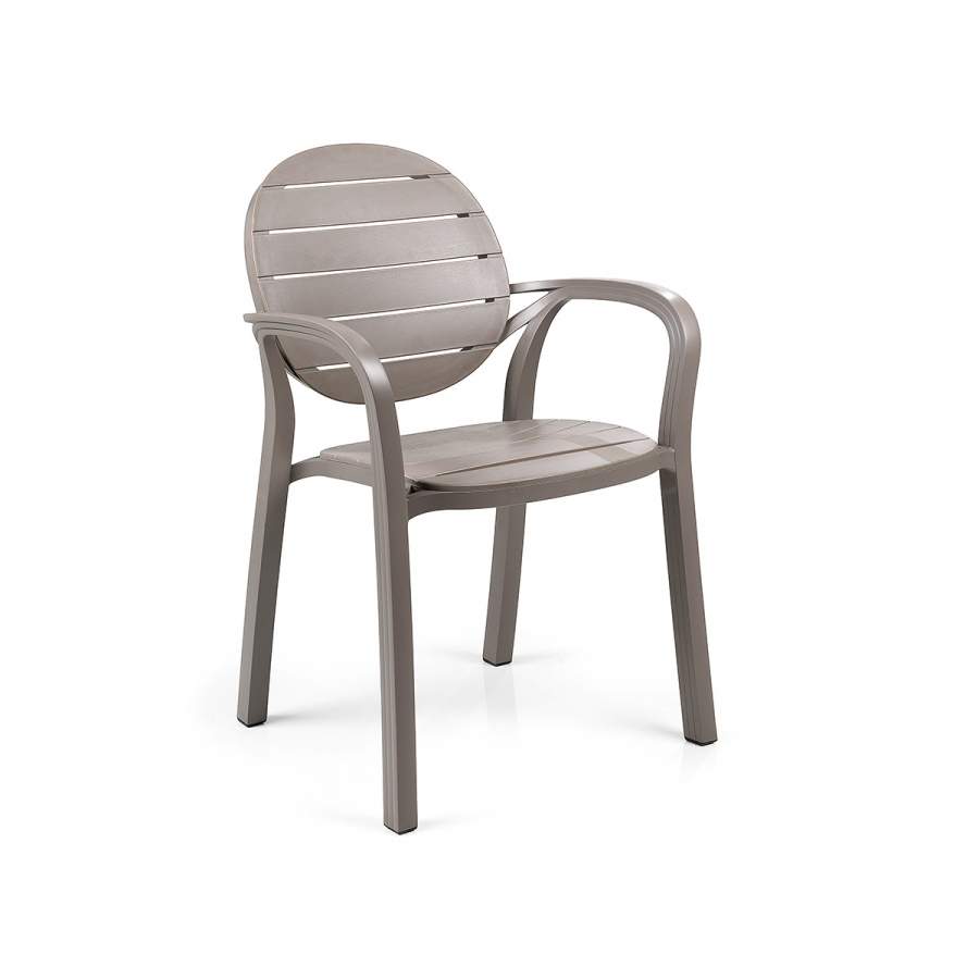 Sedia in resina con braccioli Palma Nardi tortora Genco Outdoor