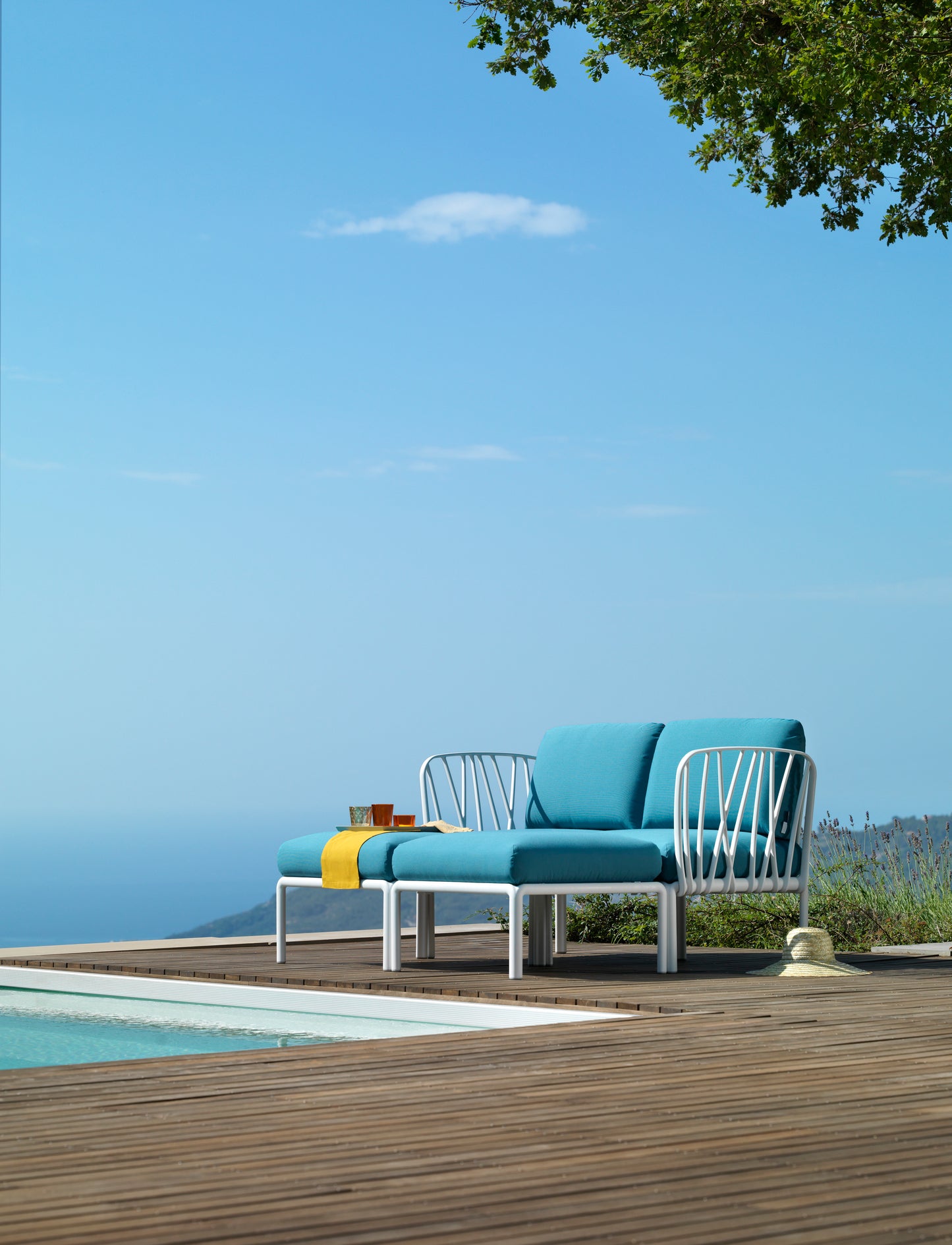 Pouf Komodo resina con cuscino Nardi Genco Outdoor