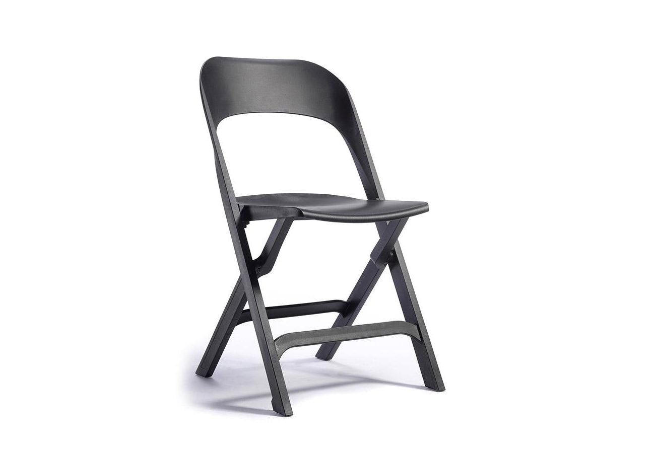 Gaber Flap Anthracite Grey Folding Outdoor Chair (2-Pack) 