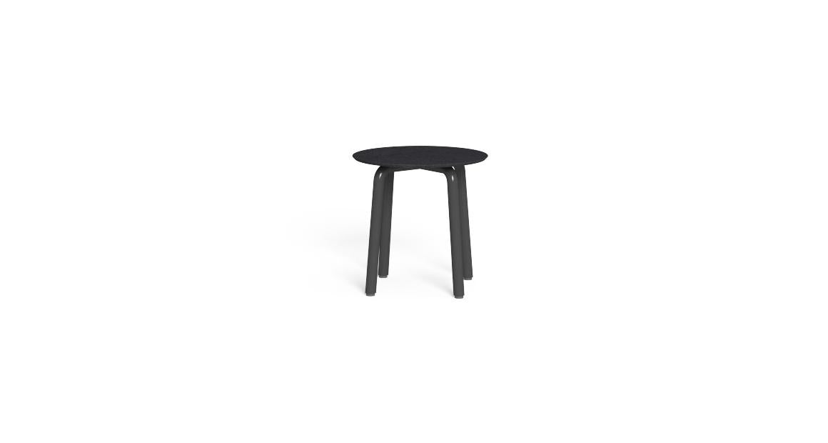 Cleo Soft Alu tavolo da caffè d50 in alluminio da esterno Talenti nero antracite grigio scuro