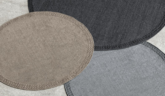 Tappeto per esterno tondo Fabric//Quadro