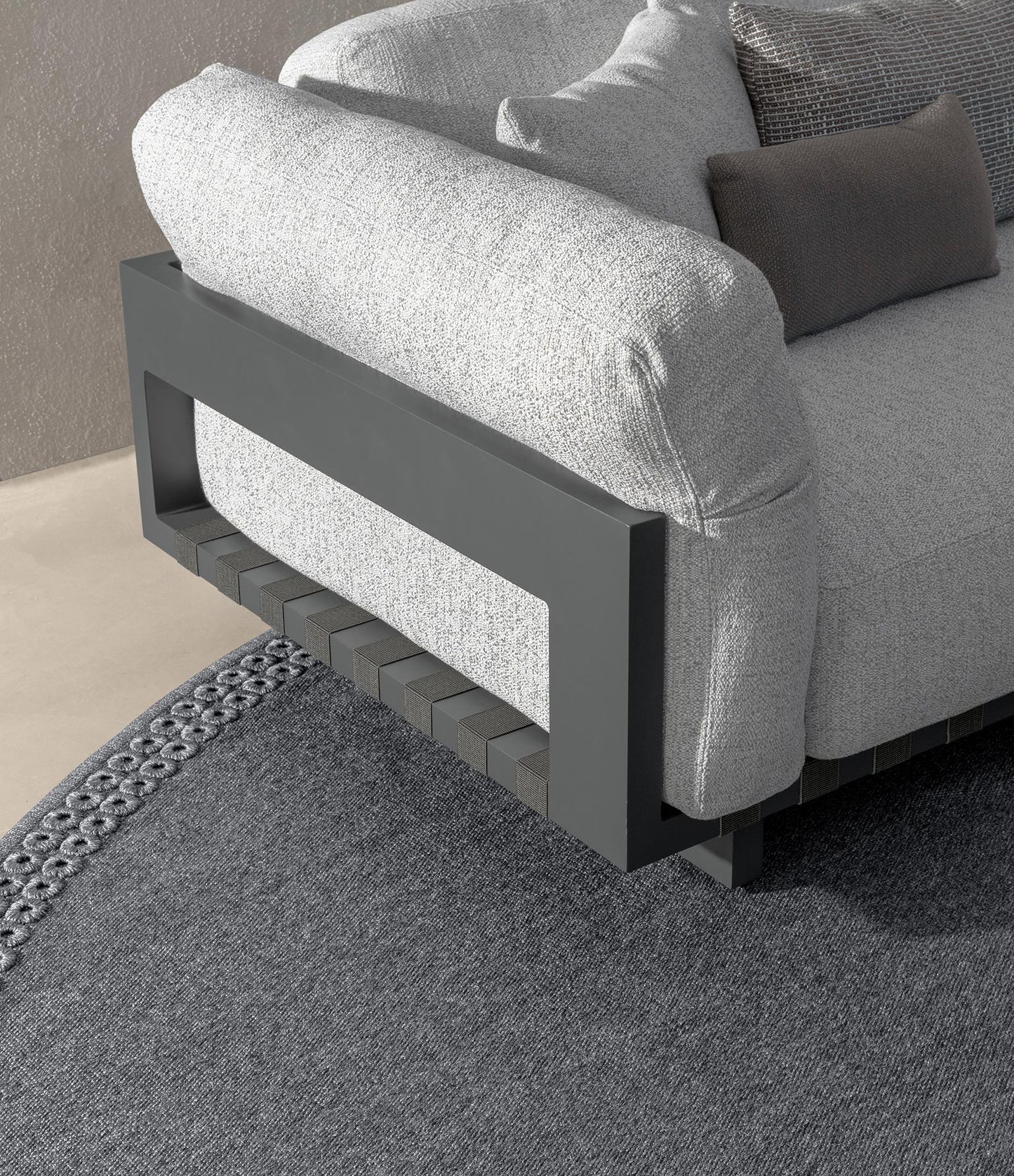 Tappeto per esterno tondo Fabric//Quadro