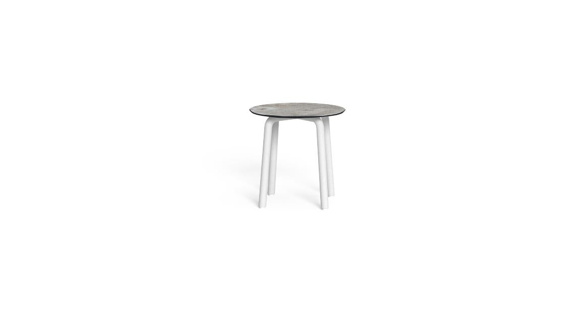 Cleo Soft Alu tavolo da caffè d50 in alluminio da esterno Talenti bianco grigio chiaro