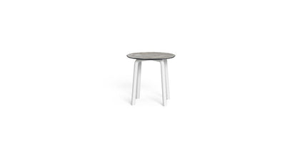 Cleo Soft Alu tavolo da caffè d50 in alluminio da esterno Talenti bianco grigio chiaro