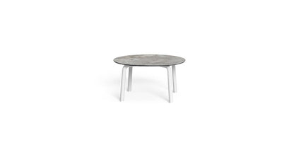 Cleo Soft Alu tavolo da caffè d75 in alluminio da esterno Talenti bianco grigio chiaro