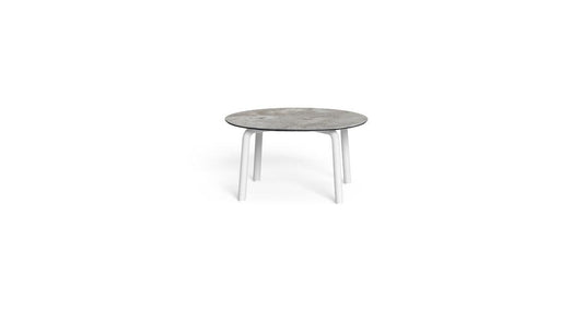 Cleo Soft Alu tavolo da caffè d75 in alluminio da esterno Talenti bianco grigio chiaro