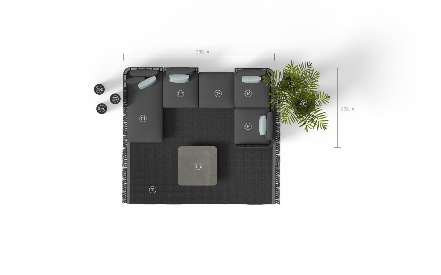 Coral divano modulare da esterno Talenti