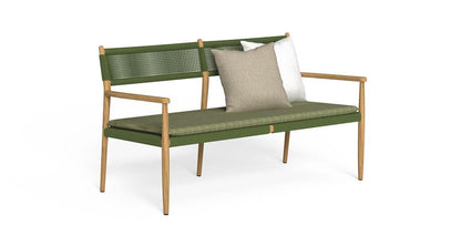 Dolcevita Divano Loveseat Talenti Natural Teak - Dune Green Genco Outdoor