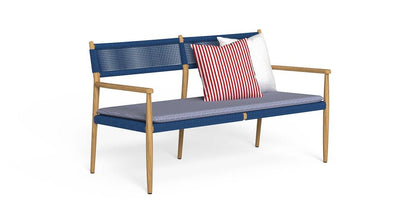 Dolcevita Divano Loveseat Talenti Natural Teak - Dune Blue Genco Outdoor