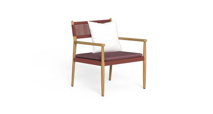 Dolcevita Poltrona Lounge Talenti Natural Teak - Dune Red Genco Outdoor