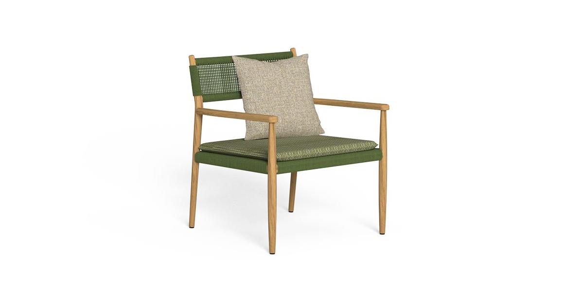 Dolcevita Poltrona Lounge Talenti Natural Teak - Dune Green Genco Outdoor