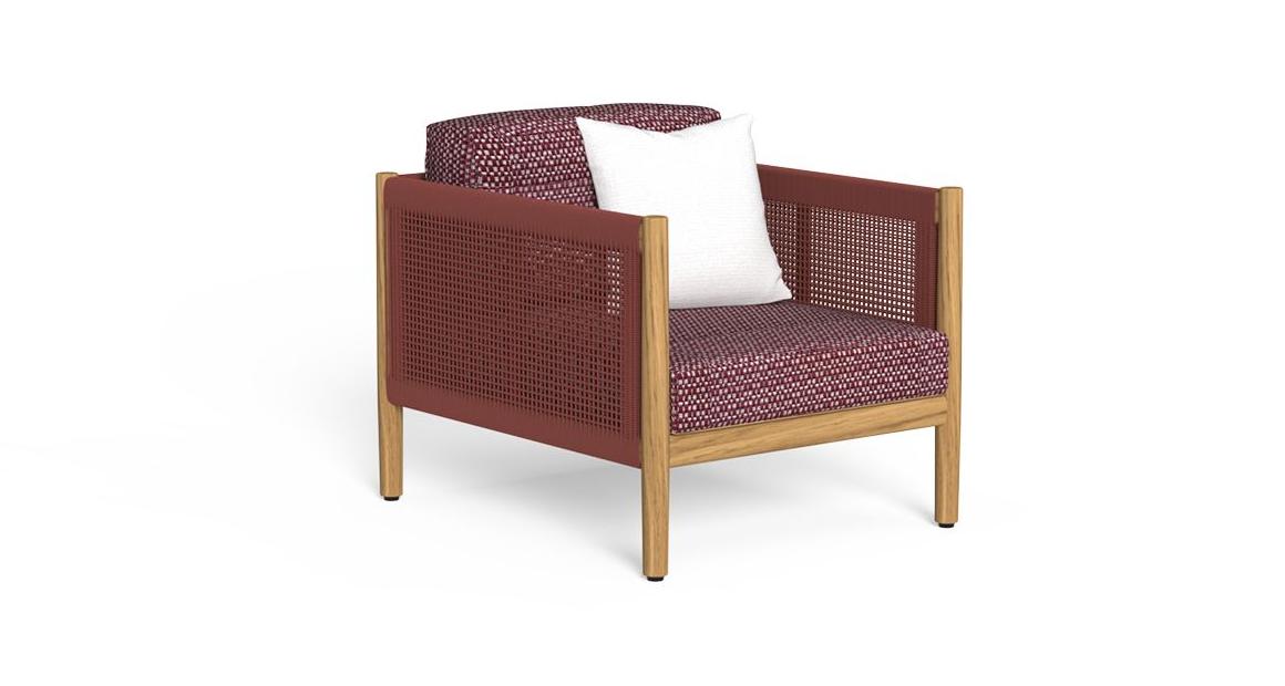 Dolcevita Poltrona Living Talenti Natural Teak - Dune Red Genco Outdoor